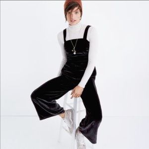 Madewell Crushed Velvet Wide Leg Jumpsuit size 14